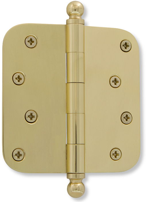 4 inch  polished brass  hinge with radius